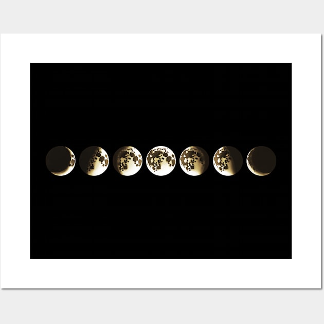 Moon Phases - Cool Astrology Gift For Men & Women Wall Art by Art Like Wow Designs